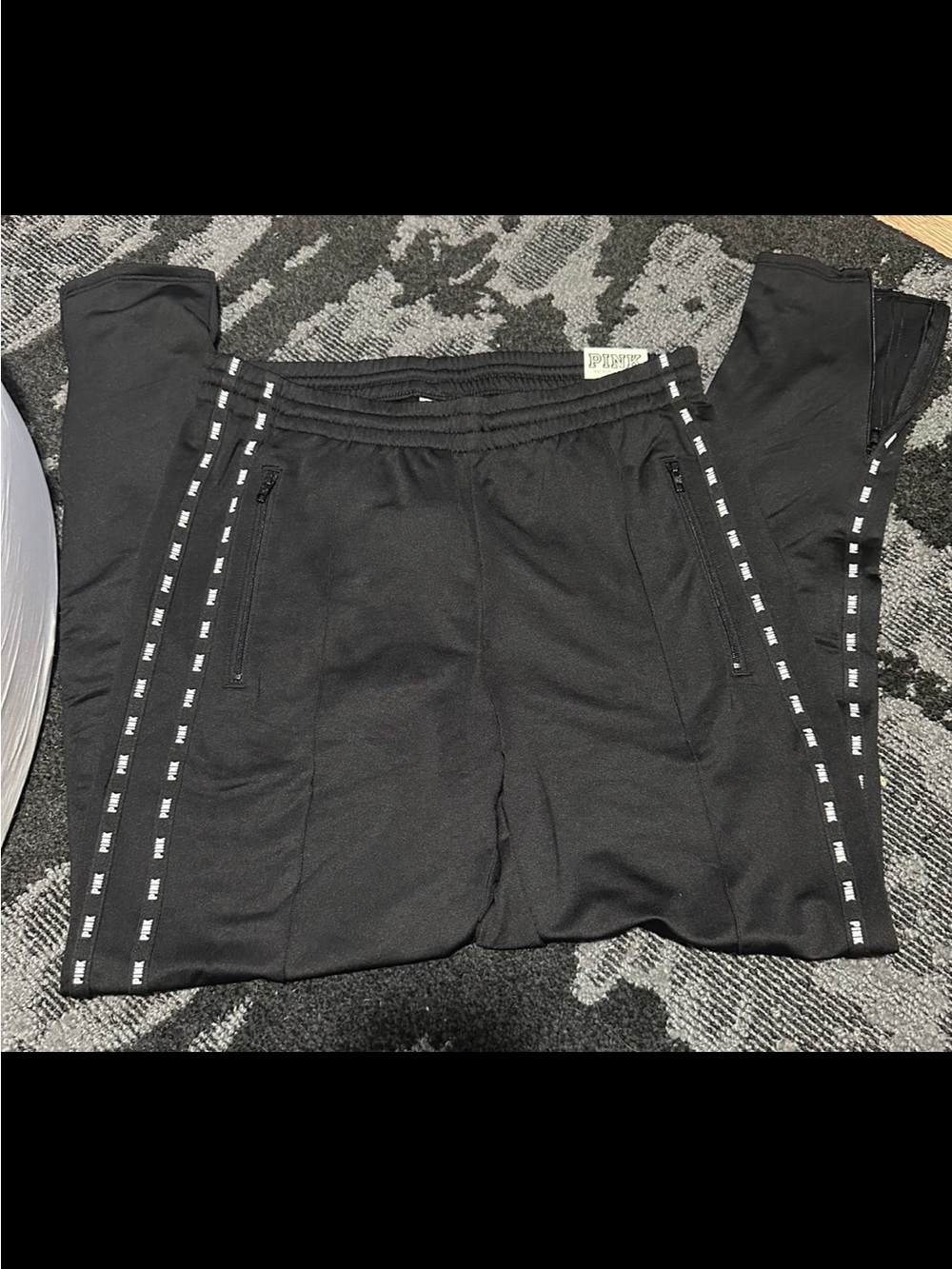 PINK Victoria's Secret Black Drawstring Joggers